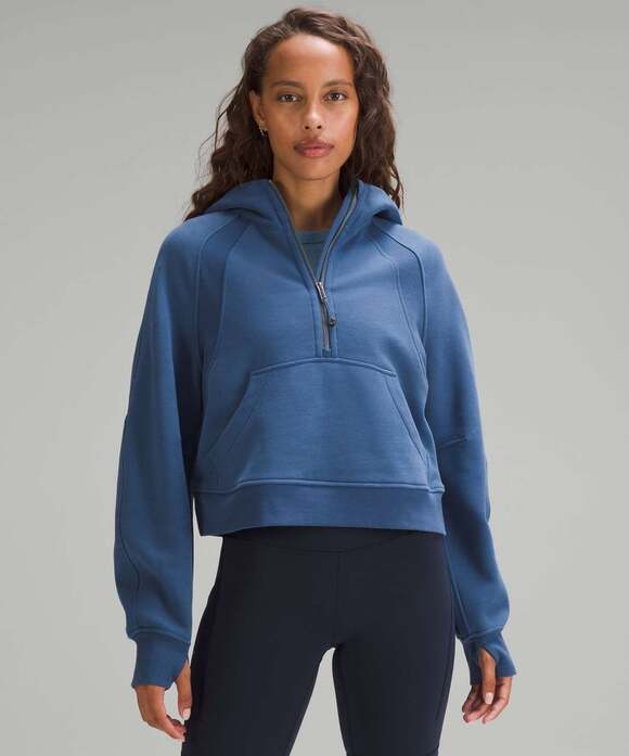 Lululemon Tops - Lululemon Scuba Oversized Half-Zip Hoodie Iron Blue
